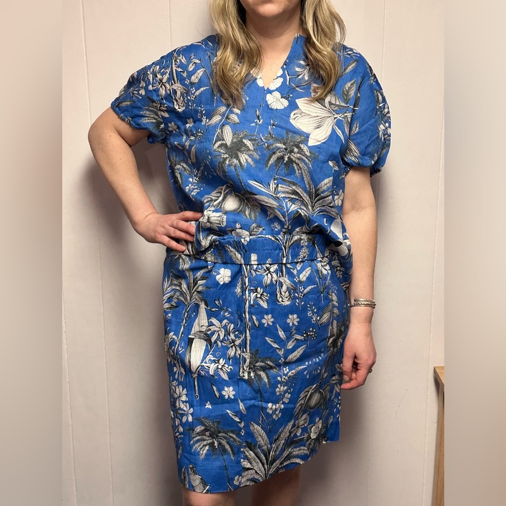 NWT- Jcrew Linen skirt. Blue - XL - Picture 4 of 4